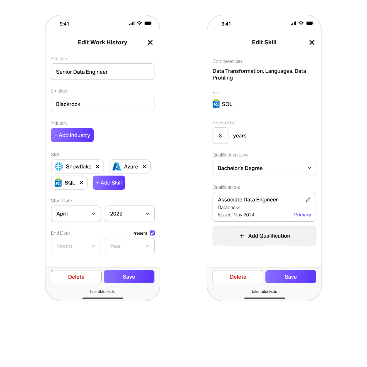 Customizable Work History Image